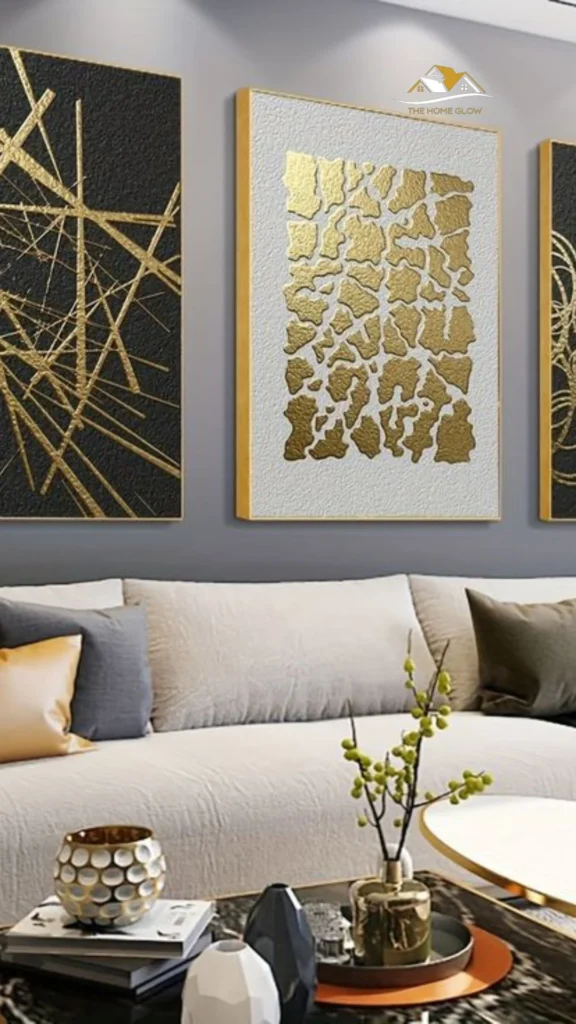 Patterned golden wall paint