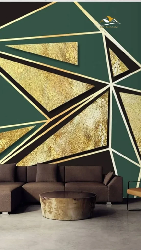 Green with golden paint for wall